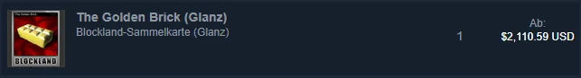 Screenshot of a very expensive Steam trading card